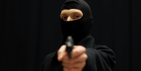 Masked Criminal Lifting A Gun 3 By Vintervarg VideoHive