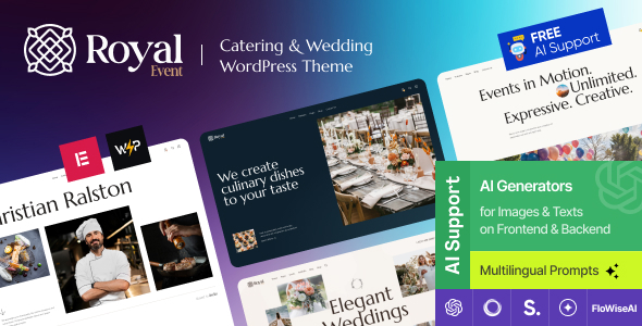 Royal Event | Catering & Wedding Chef Wordpress Theme