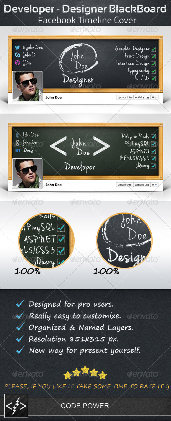 Developer - Designer BlackBoard - FB Cover - Facebook Timeline Covers Social Media