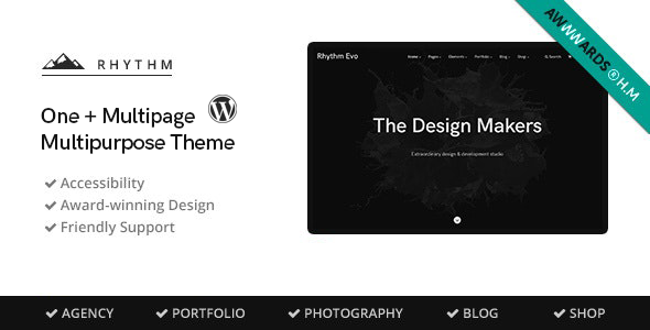 Rhythm – Clean Minimalist One & Multipage WordPress Theme Nulled