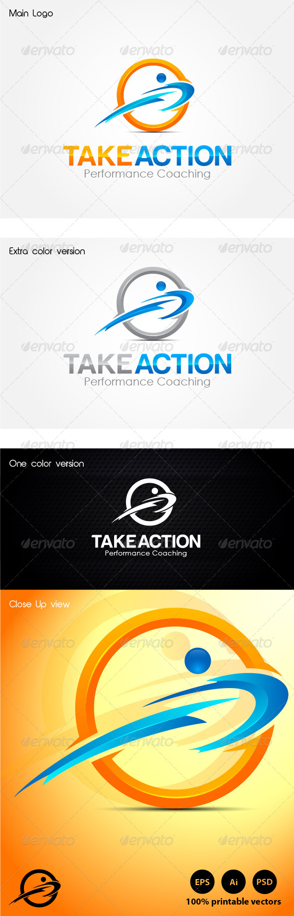 Take Action Coaching - Humans Logo Templates