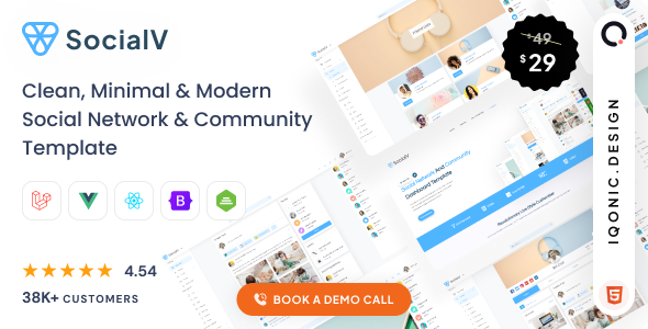 SocialV 5.0 - Social Network & Community Admin Template (Vue 3, React JS, HTML, Bootstrap 5)