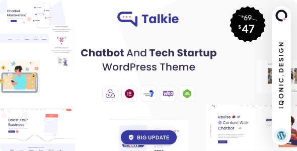 Talkie - Chatbot and Tech Startup WordPress Theme