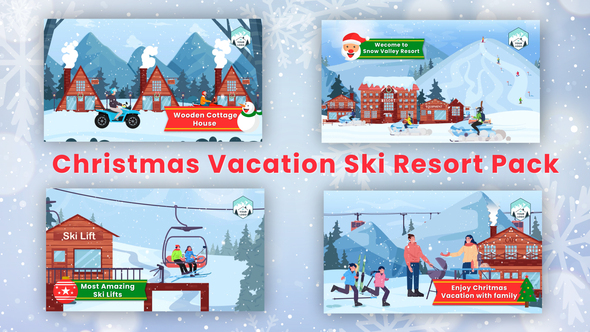Christmas Vacation Ski Resort Advertisement Pack Openers template preview