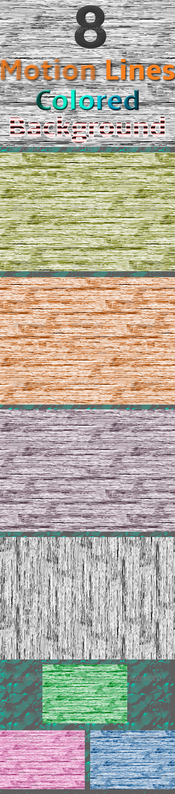 8 Motion Lines Background Set - Backgrounds Graphics