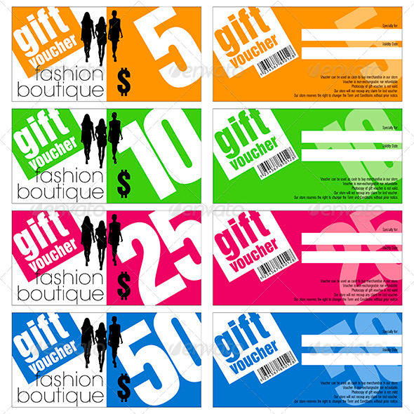 Vector Gift Vouchers Set - Commercial / Shopping Conceptual