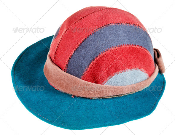 felt soft hat with wide cap peak - Stock Photo - Images
