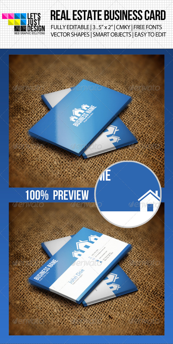 Clean Real Estate Business Card - Industry Specific Business Cards
