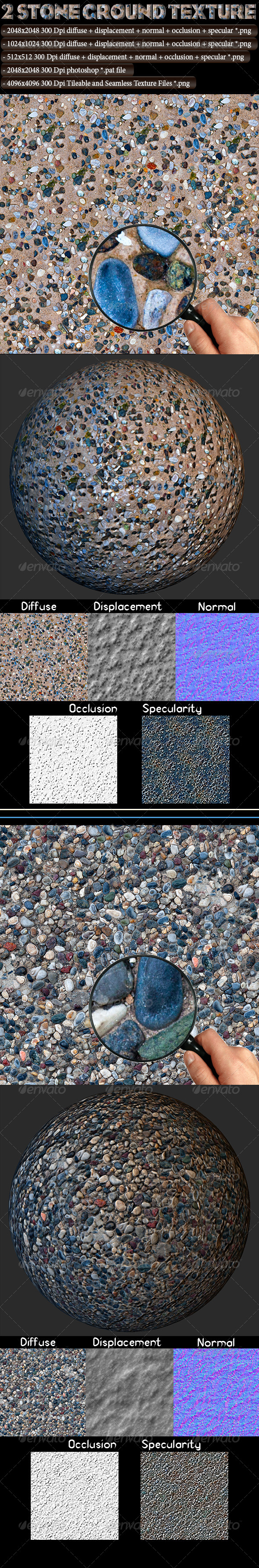 2 Stone Ground Texture - 3DOcean Item for Sale