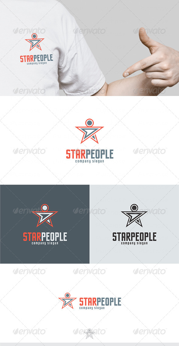 Star People Logo - Vector Abstract