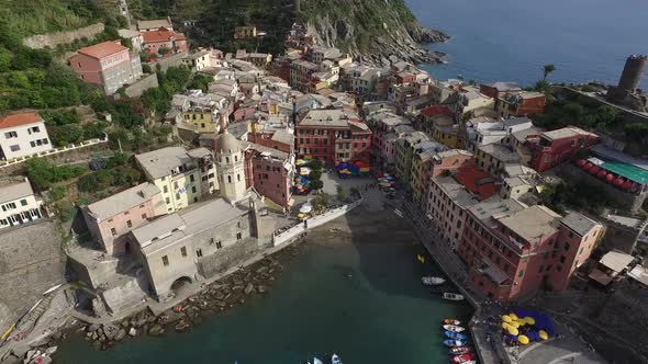 Aerial view of Vernazza village, Cinque Terre 