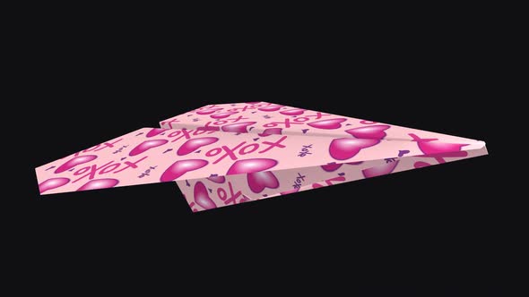 Paper Plane - Valentine Hearts XOXO - Side Angle - II - Transparent Loop