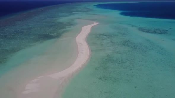 Aerial travel of seashore beach by water with sand background alt