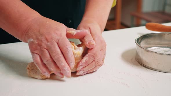 Woman Hands Forming Loaf of Bread alt