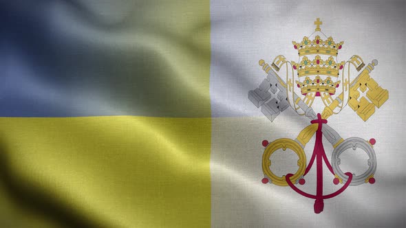 Ukraine Vatican City Holy See Flag Loop Background 4K