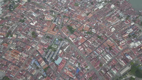 Aerial top down view Georgetown World heritage site alt