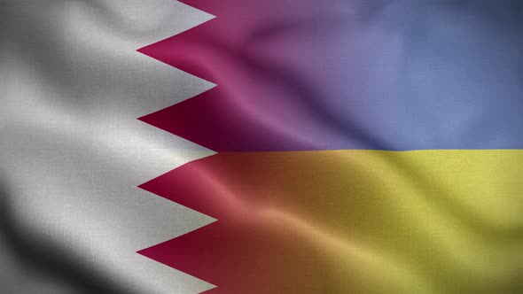 Ukraine Bahrain Flag Loop Background 4K alt