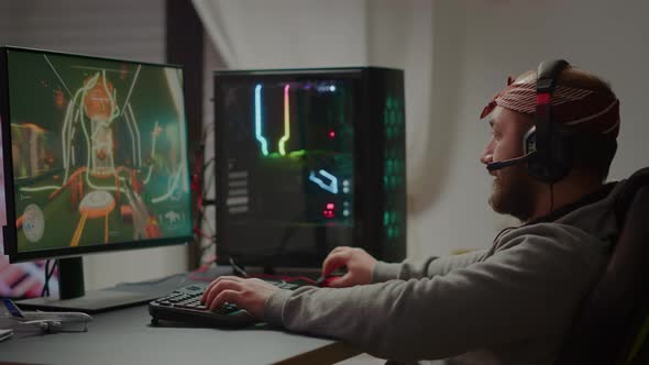 Angry Pro Gamer Playing Space Shooter Games and Losing alt