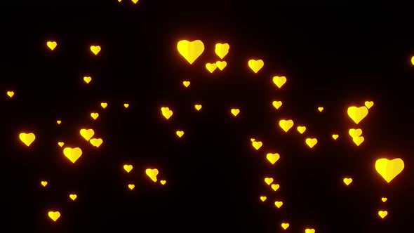 Vj Loop Of The Yellow And Gold Bright Hearts HD alt