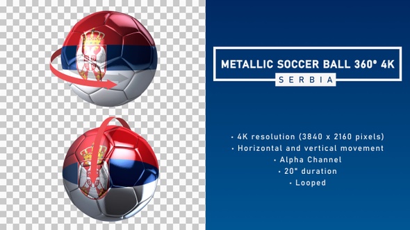 Metallic Soccer Ball 360º 4K - Serbia