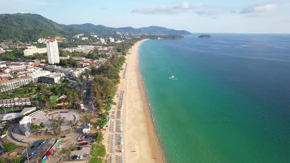 Aerial view of Phuket sea and sand beach in summer season alt