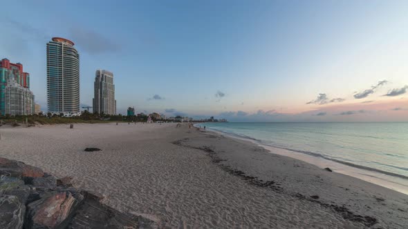 Timelapse of a Sunrise on South Beach Miami Beach Florida