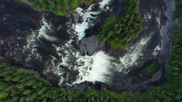 Ristafallet Waterfall in the Western Part of Jamtland alt