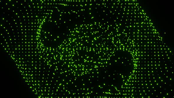 Small Luminous Green Particles Looping Background
