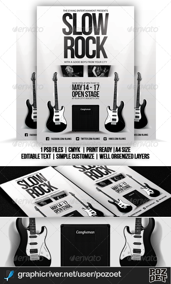 Slow Rock Flyer Template - Concerts Events