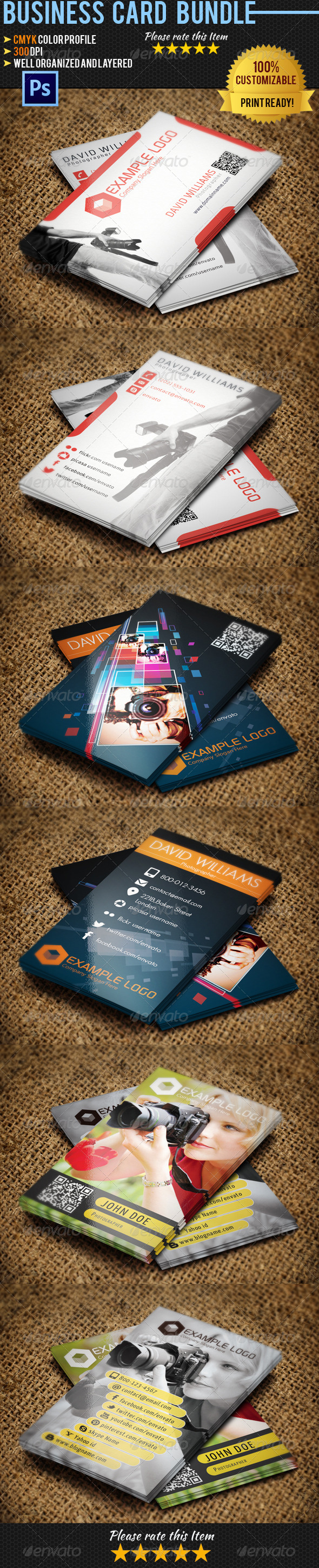 Photographer Business Card Bundle 02 - Industry Specific Business Cards