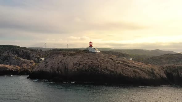 Coastal Lighthouse. Lindesnes Lighthouse Is a Coastal Lighthouse at the Southernmost Tip of Norway alt