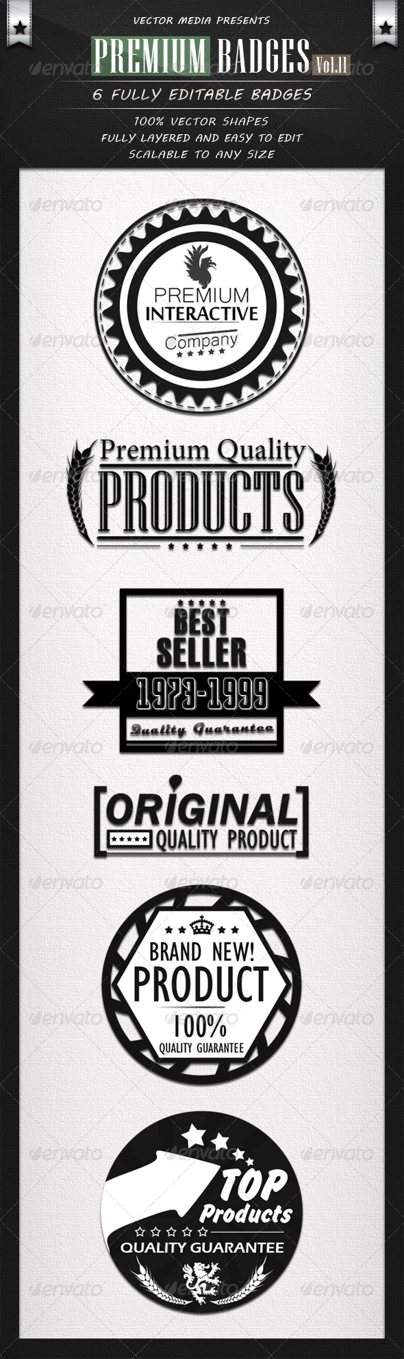 Premium Badges - Vol.11 - Badges & Stickers Web Elements