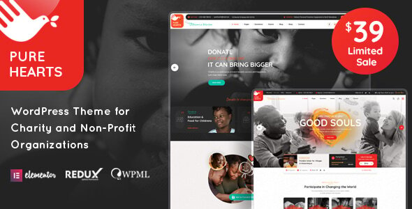 Pure Hearts - Charity & Nonprofit WordPress Theme