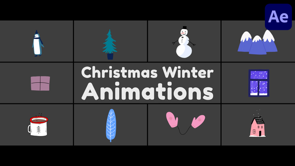 Christmas Winter Animations for After Effects Elements template preview