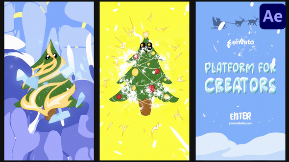 Christmas Tree Logo| After Effects Logo Stings template preview