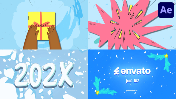 Christmas Gift Logo Opener | After Effects Logo Stings template preview