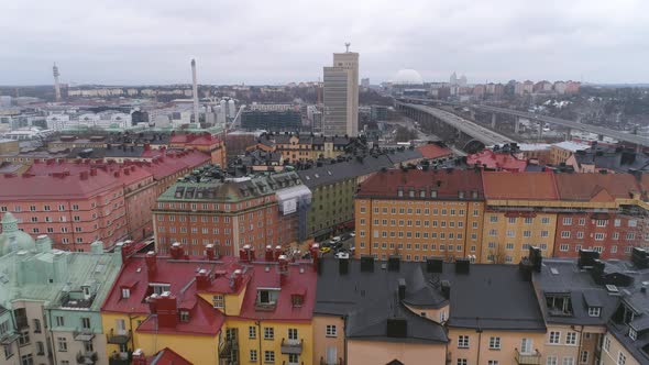 Stockholm City Aerial Buildings