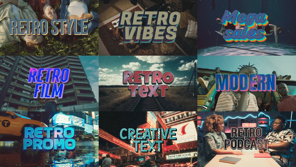 Vintage Retro 09 Text Intro Pack Titles template preview
