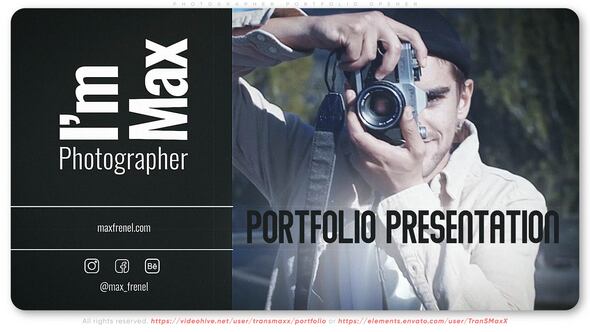 Photographer Portfolio Opener Openers template preview