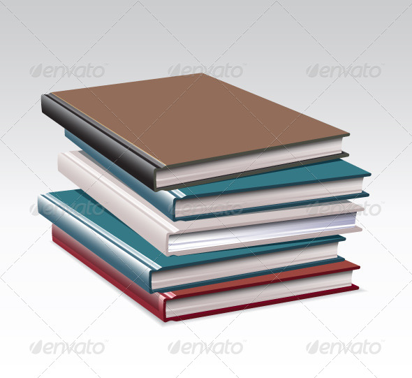 Stack of Books, 4 Colors - Man-made Objects Objects