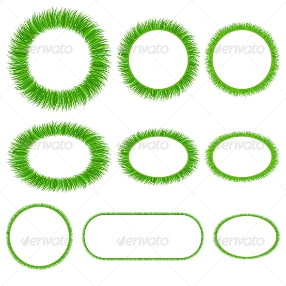 Set of Grass Frameworks - Backgrounds Decorative