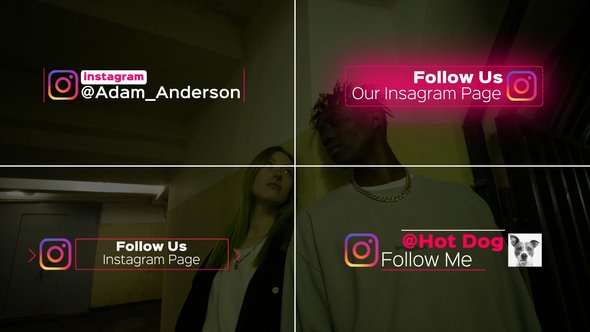 Social Media Lower Thirds 2 Titles template preview