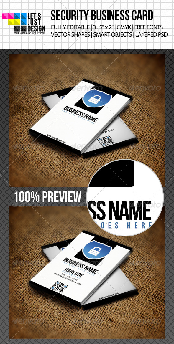 Minimal Security Business Card - Industry Specific Business Cards