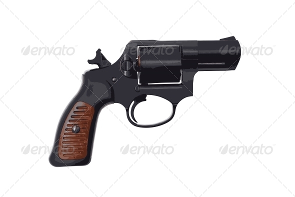 Image of a Handgun on a White Background - Miscellaneous Vectors