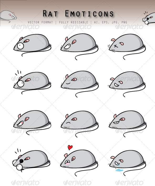 Rat Emoticons - Characters Vectors