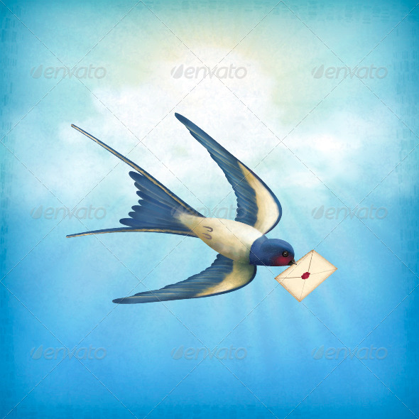 Sky Bird Letter Mail - Animals Characters