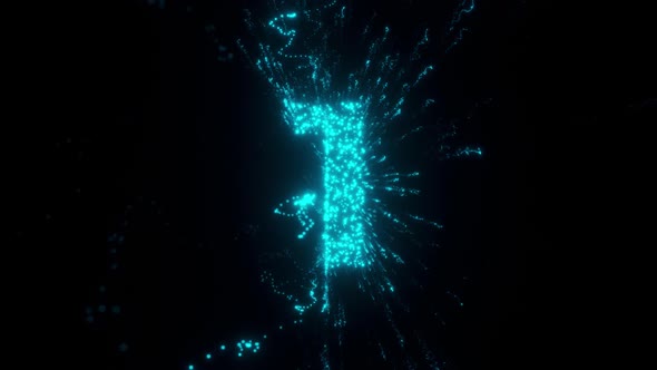 1 Number With Futuristic Particles Hd alt