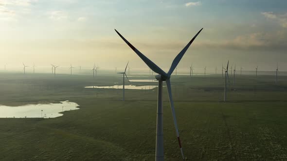 Windmills or Wind Turbine in Morning Light alt