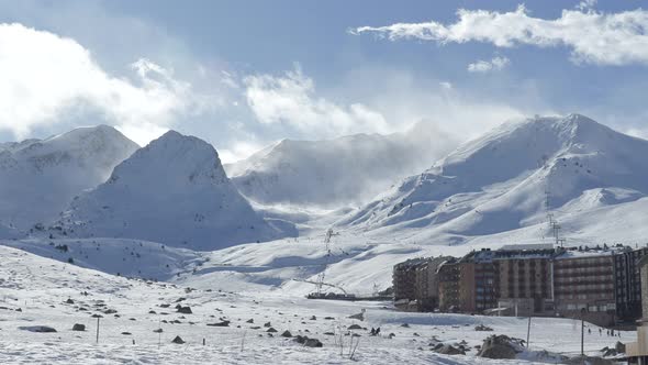 Timelapse in Pas de la Casa, Andorra. Perfect snow day but with a little wind. Fresh snow is for ear alt