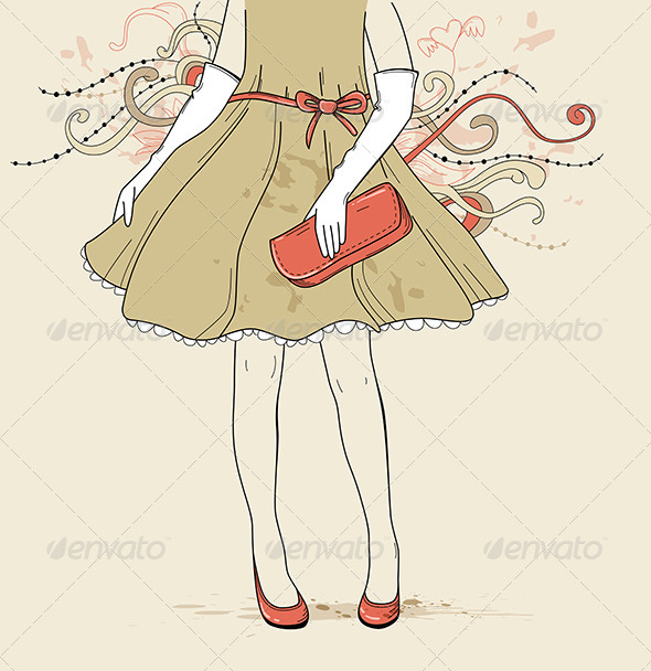 Girl in Evening Dress - People Characters